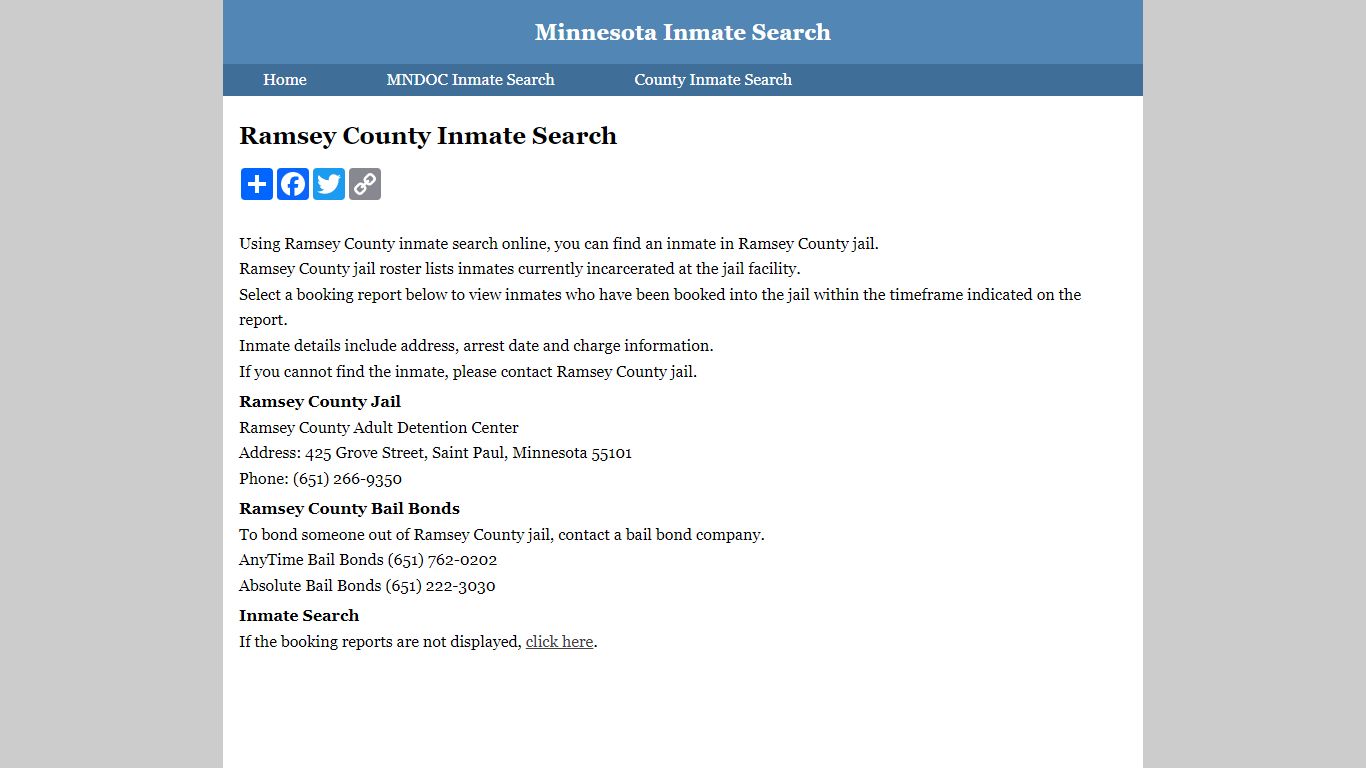 Ramsey County Inmate Search